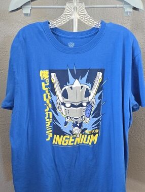 Funko Blue My Hero Academia Ingenium Graphic Tee with Yellow & White Accents